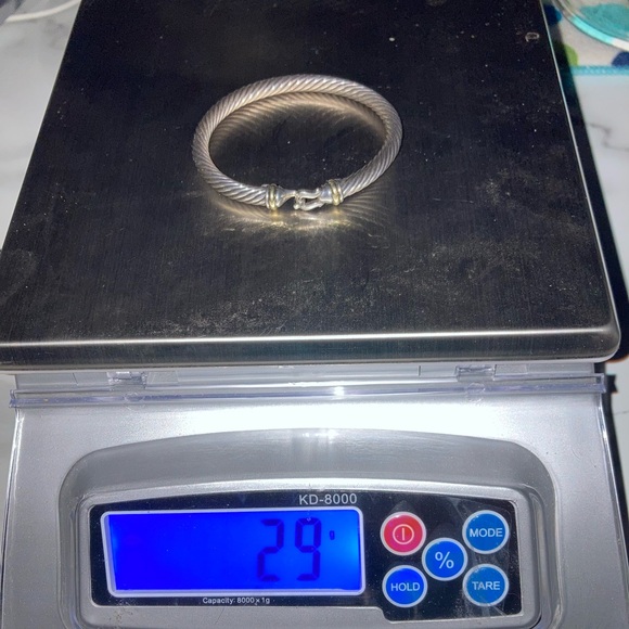 David Yurman Cable Classic Buckle Bracelet-Sterling Silver & 18K Yellow Gold. - Picture 5 of 7